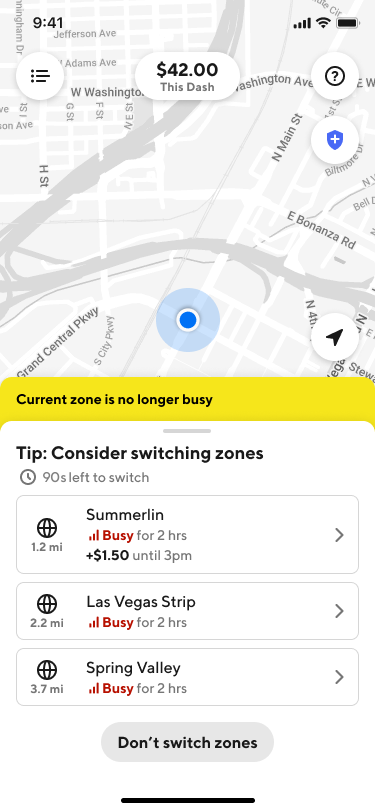 Consider switching zones